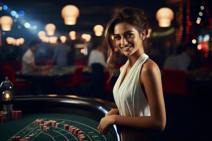 Antarmuka aplikasi mobile binjaitoto dengan meja live casino dan menu sportsbook
